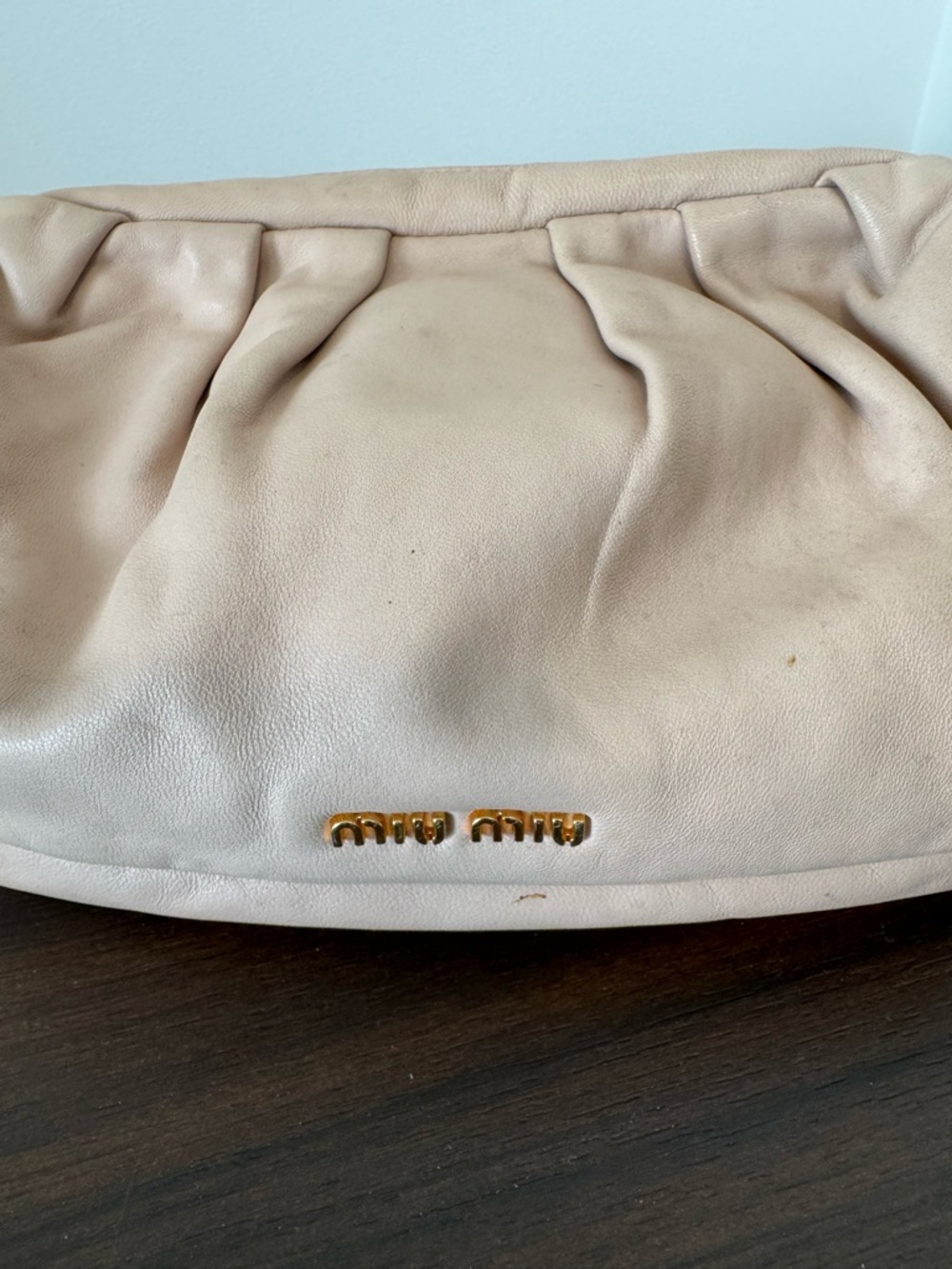 MIU MIU Leather Pleated Crossbody Purse | Gold Hardware | As Is - Picture 6 of 16